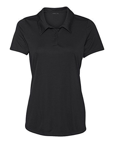 Women’s Dry-Fit Golf Polo Shirts 3-Button Golf Polo’s in 20 Colors XS-3XL Shirt Black-M
