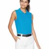 YSENTO Women Golf Shirts Collared Moisture Wicking Short Sleeve Athletic Gym Workout Shirts(Blue, Size S)