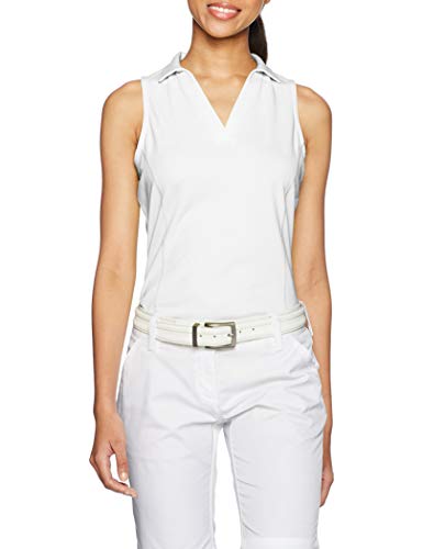 PGA TOUR Women’s Airflux Sleeveless Polos, Bright White, S