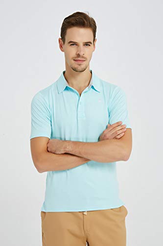 JINSHI Men’s Golf Shirt for Men Polo Shirts Comfortable Shirts Green Size S