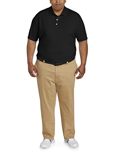 Amazon Essentials Men’s Big-Tall Quick-Dry Golf Polo Shirt Shirt, -Black, 4XL