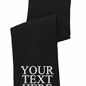 Personalized Custom Golf Towel – Add Your Embroidered Name or Monogram – Trifold Golf Towels with Center Loop and Carabiner Clip, Hook