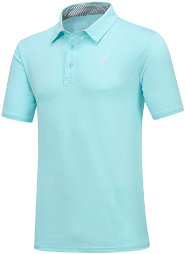 JINSHI Men’s Golf Shirt for Men Polo Shirts Comfortable Shirts Green Size 2XL