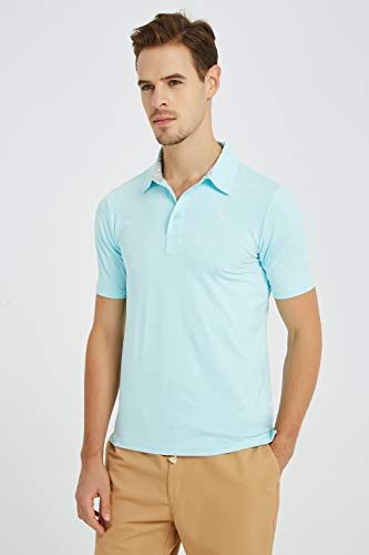 JINSHI Men’s Golf Shirt for Men Polo Shirts Comfortable Shirts Green Size 2XL