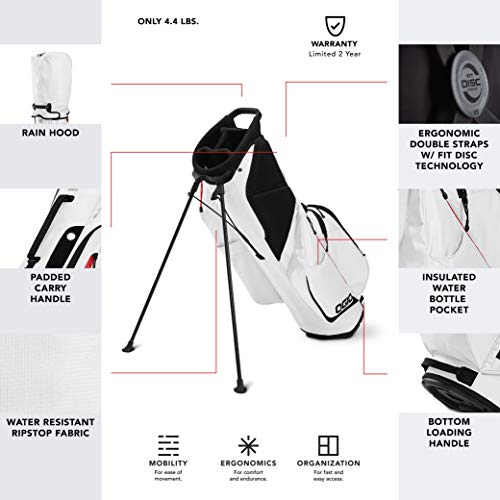 OGIO 2020 Fuse 4 Stand Bag (White, Double Strap)