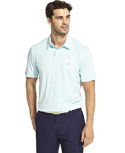 IZOD Men’s Performance Golf Greenie Short Sleeve Stripe Polo Shirt, Blue Radiance, XX-Large