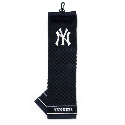 Team Golf MLB New York Yankees Embroidered Golf Towel, Checkered Scrubber Design, Embroidered Logo