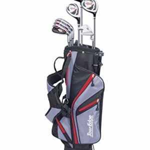 Tour Edge HL-J Junior Complete Golf Set with Bag (Right Hand, Graphite, 1 Putter, 3 Irons, 1 Hybrid, 1 Fairway, 1 Driver 9-12) Red