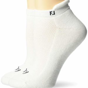FootJoy Women’s ProDry Roll Tab 2-Pack Socks, White, Fits Shoe Size 6-9