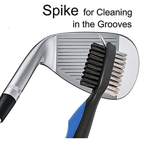 JZHY Golf Club Brush and Club Groove Sharpener Cleaner Tool Set with 2 Ft Retractable Zip-line and Carabiner， Great Golf Gift, A Must Have Kit for Golf Club Bag Accessories