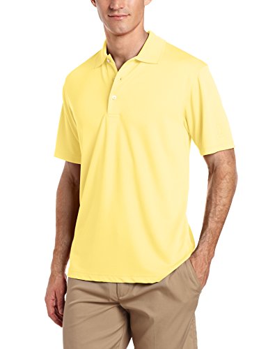 PGA TOUR Men’s Airflux Short Sleeve Solid Polo-Shirts, Pale Banana, M