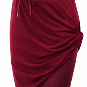 Women’s Active Athletic Skirt Golf Skort with Pockets Built in Shorts(S,Wine)