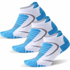 Facool Women’s Golf Sock, Zone Cushion Low Cut Athletic Sport Socks for Hiking/Marathon/Running/Jogging 3 Pairs Purple/White Large