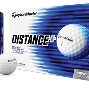 TaylorMade 2018 Distance+ Golf Ball, White (One Dozen)