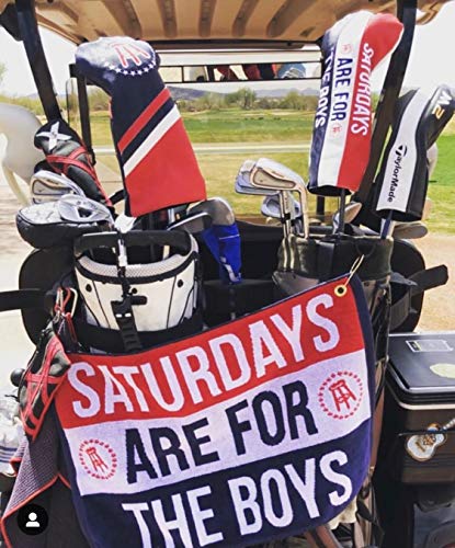 Barstool Sports Saturdays are for The Boys Golf Towel, Clip-On Accessory for Golf Bag, Perfect for Tailgating College Fraternities Weekend Sports