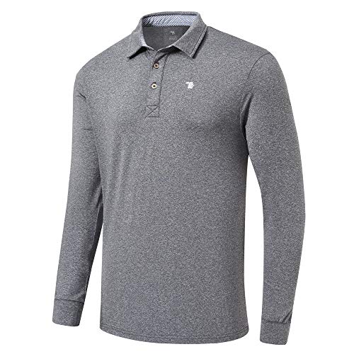 MoFiz Men’s Polo Shirts Golf Shirt Playoff Long Sleeve Performance Deep ...