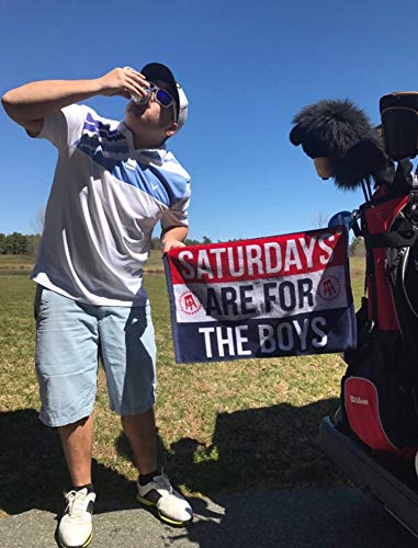 Barstool Sports Saturdays are for The Boys Golf Towel, Clip-On Accessory for Golf Bag, Perfect for Tailgating College Fraternities Weekend Sports