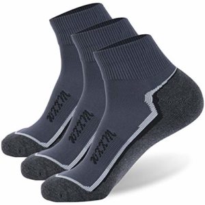 Cotton Running Socks, WXXM Women Golf Socks Ultra-Comfortable Running Socks Anti-Blister Moisture Wicking Socks 3 Pairs Gray L