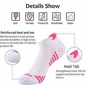 JOYNÉE Womens-Ankle-Athletic-Socks Low Cut Sports Running Socks 7 Pairs Days of the Week Socks,Sock Size 9-11,White