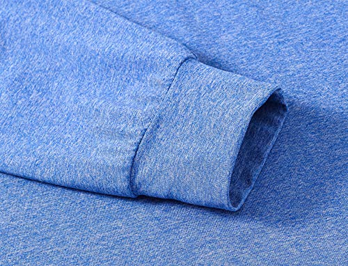 MoFiz Men’s Golf Shirts Long-Sleeve Polo Shirt Workout Active Sports Blue Size L