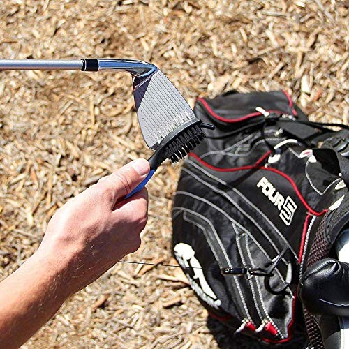 JZHY Golf Club Brush and Club Groove Sharpener Cleaner Tool Set with 2 Ft Retractable Zip-line and Carabiner， Great Golf Gift, A Must Have Kit for Golf Club Bag Accessories