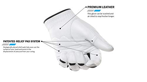 BIONIC Gloves –Men’s StableGrip Golf Glove W/Patented Natural Fit Technology Made from Long Lasting, Durable Genuine Cabretta Leather.