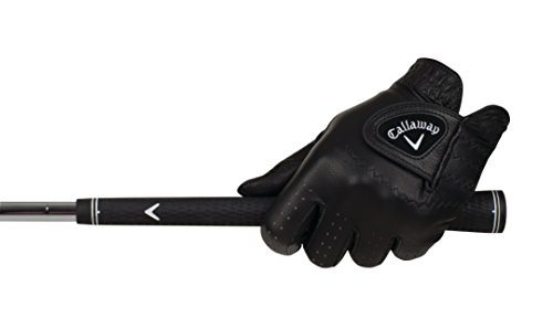 Callaway Golf Men’s OptiColor Leather Glove, Black, Medium/Large, Worn on Left Hand