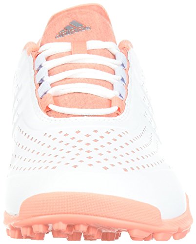 adidas Women’s Adipure Sport Golf Shoe, White/Aero Blue/Chalk Coral, 9.5 Medium US