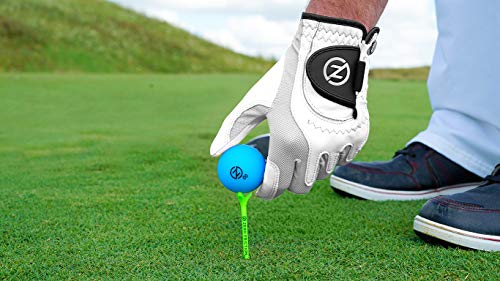 Zero Friction Male Men’s Cabretta Elite Golf Glove 2 Pack, Free Tee Pack White & White, Universal Fit