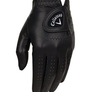 Callaway Golf Men’s OptiColor Leather Glove, Black, Medium/Large, Worn on Left Hand
