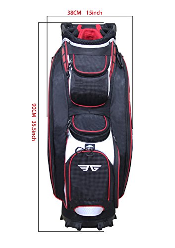 Eagole Super Light Golf Cart Bag,14 way Top and Full Length Divider ,10 Pockets (Black)