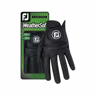 FootJoy Men’s WeatherSof Golf Glove Black Cadet Small, Worn on Left Hand
