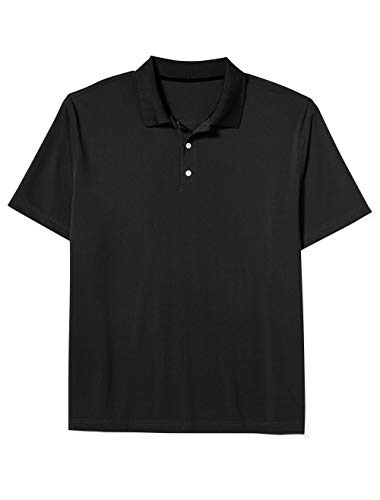 Amazon Essentials Men’s Big & Tall Quick-Dry Golf Polo Shirt fit by DXL, Black, 4X Tall