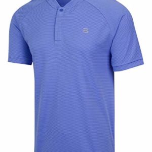 Three Sixty Six Collarless Golf Shirts for Men – Men’s Casual Dry Fit Short Sleeve Polo, Lightweight and Breathable