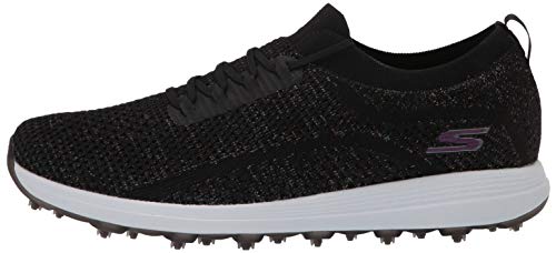 Skechers Women’s Max Golf Shoe, Black/Multi Knit, 6 M US