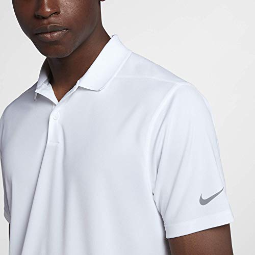 Nike Men’s Dry Victory Solid Polo Golf Shirt, White/Cool Grey, Large