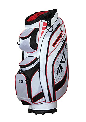 Eagole Super Light Golf Cart Bag,14 Way Top and Full Length Divider,10 Pockets (White)