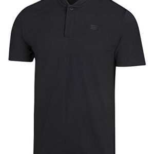 Three Sixty Six Quick Dry Collarless Golf Shirts for Men – Short Sleeve Casual Polo, Stretch Fabric Black