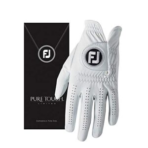 FootJoy Men’s Pure Touch Limited Golf Gloves White Medium/Large, Worn on Left Hand