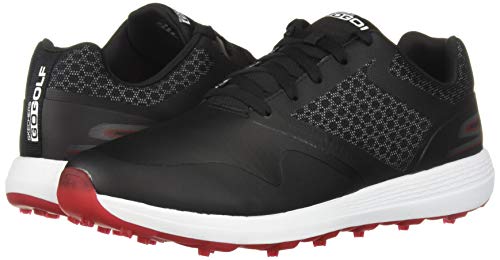 Skechers mens Max Golf Shoe, Black/Red, 10 US