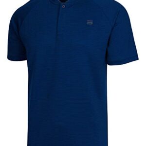 Three Sixty Six Collarless Golf Shirts for Men – Men’s Casual Dry Fit Short Sleeve Polo, Lightweight and Breathable Deep Navy