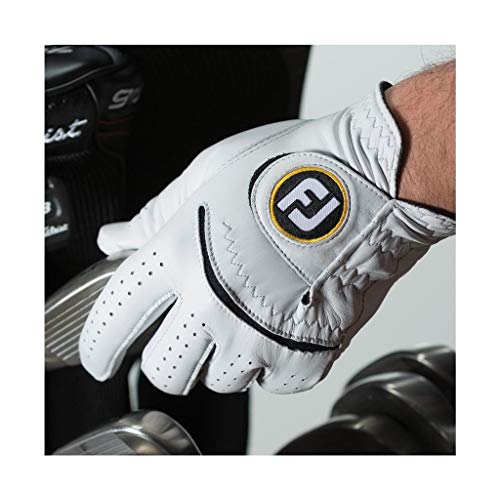 FootJoy Men’s StaSof Golf Glove White Medium/Large, Worn on Left Hand