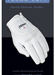 Titleist Perma Soft Golf Glove Mens Reg LH Pearl, White(Medium, Worn on Left Hand)