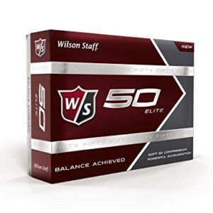 Wilson Golf Staff Fifty Elite Golf Balls, Dozen Slide Pack, White – WGWP17002