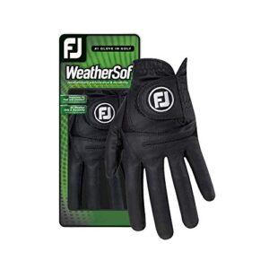 FootJoy Men’s WeatherSof Golf Glove Black Medium/Large, Worn on Left Hand
