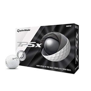 TaylorMade TP5x Golf Balls, White (One Dozen)