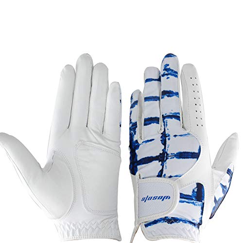 wosofe Golf Glove for Men’s Left Hand White Soft Leather Breathable Professional Golf Hand Wear … (X_Large)