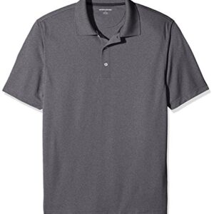 Amazon Essentials Men’s Regular-Fit Quick-Dry Golf Polo Shirt, Medium Heather Grey, Large