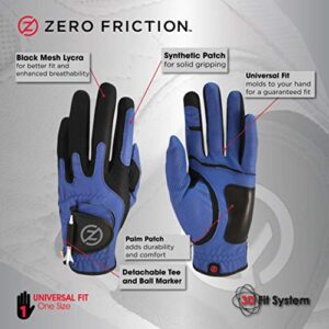 Zero Friction Men’s Golf Glove, Left Hand, One Size, Blue