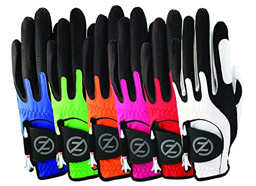 Zero Friction Junior Compression-Fit Synthetic Golf Glove 6Pk, Universal-Fit, Multicolor
